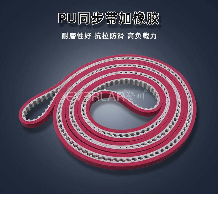 PU 同步帶加橡膠，耐磨抗沖擊，重載工況長效運(yùn)轉(zhuǎn)