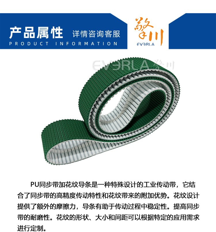 PU<a href='http://simpossible.net/' target='_blank'><u>同步帶</u></a>加花紋導條